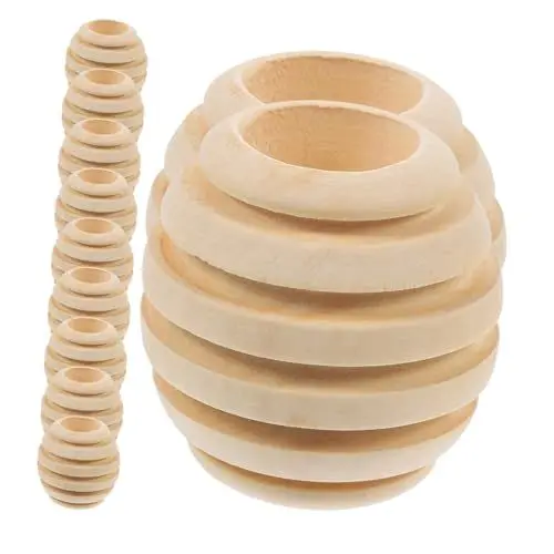 Produktbild: BESPORTBLE Mini-bienenstockperlen Aus Holz 5 Cm Cartoon-dekoperlen Bienenstock-bastelarbeiten Für Projekte Und Landschaftsdekoration