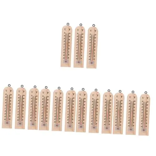 Produktbild: BESPORTBLE 15 Stk Holzthermometer Thermometer für den Haushalt Hängethermometer Außenthermometer einfache Temperaturanzeige Fieberthermometer für zu Hause drinnen Prüfer Holzwerkzeuge Profi