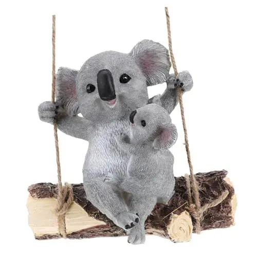 Produktbild: BESPORTBLE Gartenfigur Koala Aus Kunstharz Lebensechte Außendekoration Für Hof Und Landschaft Grau