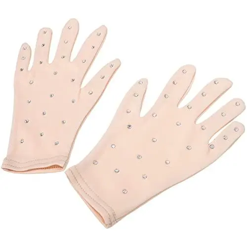 Produktbild: BESPORTBLE 1 Paar Eiskunstlauf-Handschuhe Mit Kristallen -Wettkampfhandschuhe Glitzernde Strassverzierung Für Leistungsprüfung Showtanz
