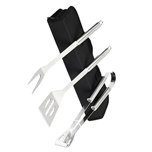 Produktbild: BESPORTBLE Unverzichtbare Grill-Gadgets 1 Set Mit 3 Grillutensilien Aus Edelstahl Klemmgabel Schaufel Mit Handtasche