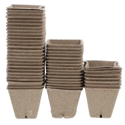 Produktbild: BESPORTBLE Creativity Containers 50 Stück Quadratische Papiertöpfe Mit Drainage Für Den Pflanzenstart