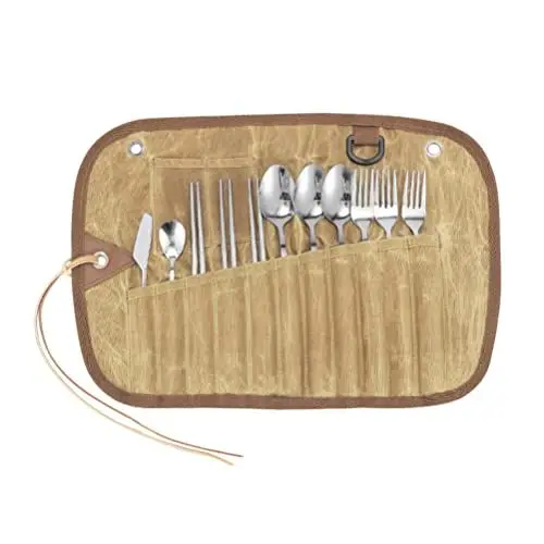 Produktbild: BESPORTBLE 1satz Edelstahl Campingbesteck Set Tragbares Teiliges Besteckset Für Reisen Und Outdoor-aktivitäten Robuste Löffel Und Messer Aus Hochwertigem Edelstahl Für Picknick Und