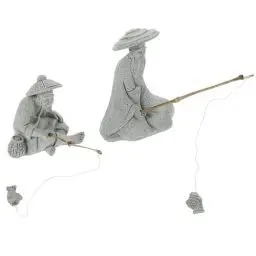 Produktbild: BESPORTBLE 1 Satz Fischer-Statue Bonsai-fischerfigur Steingarten Dekoration Mini Asiatische Figur Chinesische Fischerstatuen Bonsai Figur Miniatur-fischerfigur Sandstein Skulptur Ältere Foto