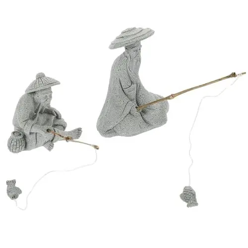 Produktbild: BESPORTBLE 1 Satz Fischer-Statue Bonsai-fischerfigur Steingarten Dekoration Mini Asiatische Figur Chinesische Fischerstatuen Bonsai Figur Miniatur-fischerfigur Sandstein Skulptur Ältere Foto