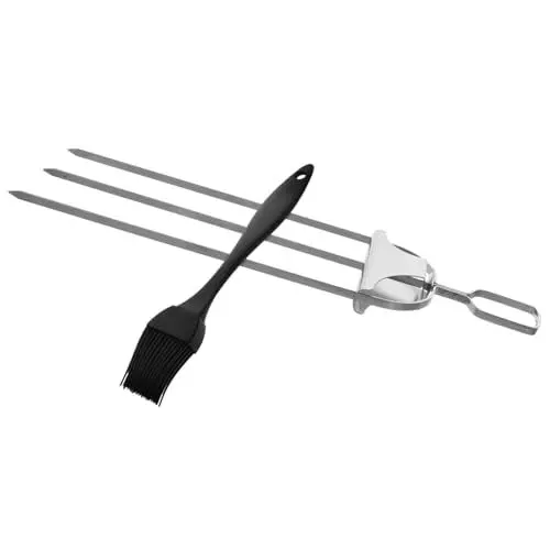 Produktbild: BESPORTBLE 3-zackiges Grillspieße-set Grillgabeln Aus Edelstahl Mit Ölbürste Für Effizientes Kochen Im Freien