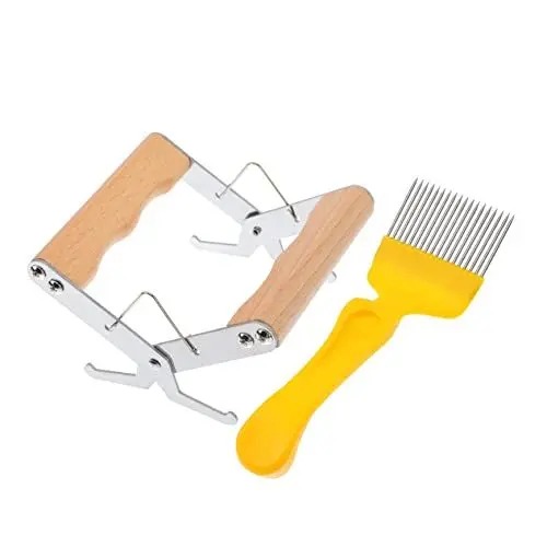 Produktbild: BESPORTBLE Handwerkzeug - Hochwertiges Bienenstock-entdeckelungsgabel-set Imkerei-rahmenklammer Mit Holzgriff