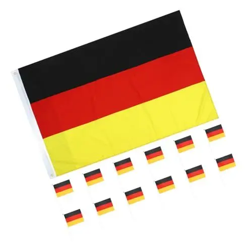 Produktbild: BESPORTBLE 1satz Deutschland Handflaggen Teilig Kleine Flaggen Große Für Partys Feiern Und Sportveranstaltungen Wellenflaggen Für Fans Und Deko
