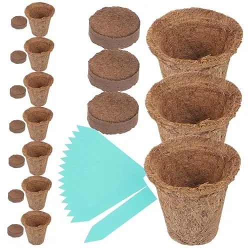 Produktbild: BESPORTBLE 1 Satz Kokospalmen Pfannen Pflanzgefäße Für Baumschulen Aus Kokosfaser Pflanzkorb Kokos Pflanzer Pflanzen-starter-töpfe Blumentopfkorb Container Ersatz-pflanzgefäß Aus Kokos Pvc
