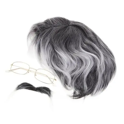 Produktbild: BESPORTBLE 1 Satz Opa Dress -up -Anzug Männer Kostüm Altes Kostüm Alte Menschenkostüme für Erwachsene Alter Mann Kostüm für Jungen alte Leute Kostüm Kostüme für Männer Plastik Weiß