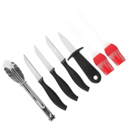 Produktbild: BESPORTBLE Grillzubehör-Set Grillwerkzeug-Set 6-teiliges Grillutensilien-Set für Den Außenbereich Hitzebeständige Bürste Kein Design Vatertagsgeschenk