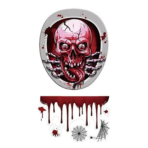 Produktbild: BESPORTBLE 1 Set Halloween Themed Toilettensitz Aufkleber Horror Bloody Skull WC Decals Halloween Wandaufkleber