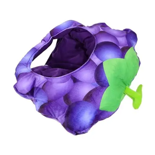 Produktbild: BESPORTBLE 1 Stück weintraube hut Weintrauben Kopfbedeckung Lustiger Hut Weintraube Weintrauben-Cosplay-Accessoire Kostümhut Erwachsene Party Kostüm Hüte kopfbedeckung traube Plüsch Violett