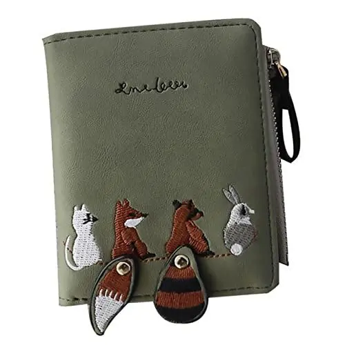Produktbild: BESPORTBLE 1stk Brieftasche Mit Critter-Print Umhängetaschen Für Damen Handtaschen Kleine Geldbörse Für Damen Fuchs Kaninchen Geldbörse Faltbare Kind Mini Pu-Leder Kurze