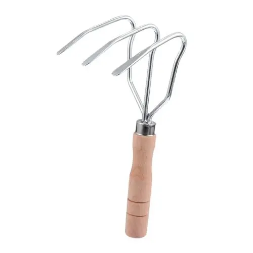 Produktbild: BESPORTBLE Kultivator mit 3 Zinken Holzgriff für Gärten für Blumenkästen Beete Ergonomisches Design für Einfache Handhabung