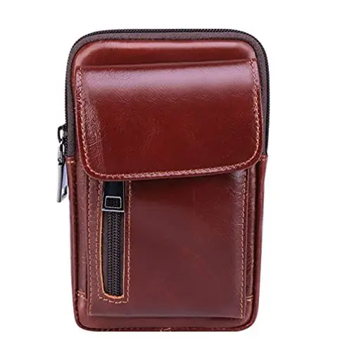 Produktbild: BESPORTBLE 1stk Gürteltasche Outdoor-Sporttasche Lässige Geldbörse Bauchtasche Aus Leder Bauchtasche Aus Echtem Leder Handy-geldbörse Jahrgang Hüfttasche Rindsleder Seitentaschen Mann Einfach