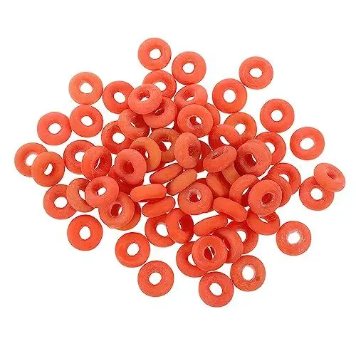 Produktbild: BESPORTBLE Schweine Ringe 200 Stk Gebrochener Schwanzkreis , Das Schwanzringe Schneidet Vieh Werkzeug Ring Zum Entfernen Von Tierschwänzen Schweinering Viehkreis Viehring Vieh Zubehör Orange Gummi