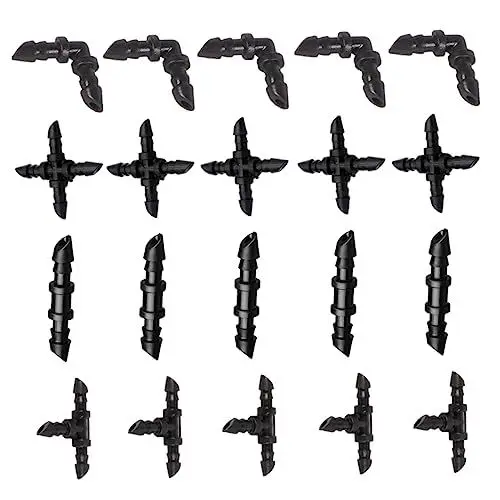 Produktbild: BESPORTBLE Einfach Zu Installierende 4/7-mm-widerhaken-t-stück-kreuz-gerade Winkelverbinder Für Tropfbewässerungssystem