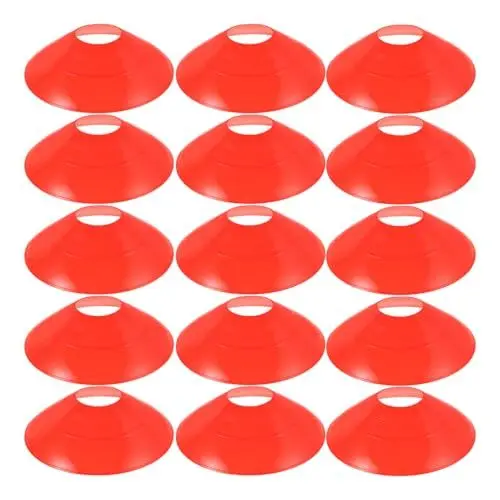 Produktbild: BESPORTBLE 25st Fußball-trainingsausrüstung Fußballwürfel Fußballplatten Flache Scheibenkegel Fußballausrüstung Für Das Training Beweglichkeitstraining Kleine Zapfen Rot Sport