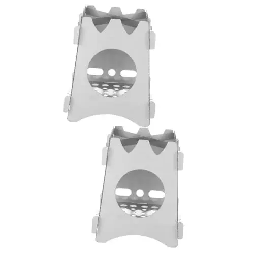 Produktbild: BESPORTBLE 2St Außen-Holzofen edelstahlgrill transportabler grill alcohol stove Ultraleichtes Rucksackzelt tragbarer Campingkocher tragbarer Herd praktischer Herd Rostfreier Stahl Silver