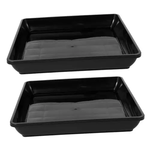 Produktbild: BESPORTBLE 2St Basis für Blumentöpfe Pflanzenschale für Wasserablauf Rechteckige Pflanzenschale Blumenkübel-Untersetzer Pflanzenentwässerungsschale Abtropfschalen für Topfpflanzen pp Black