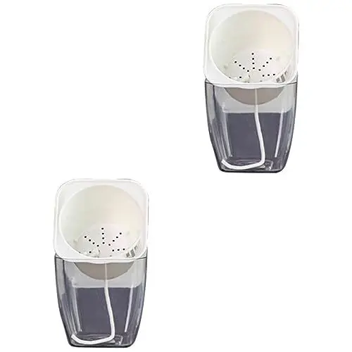 Produktbild: BESPORTBLE 2St Blumentopf plastikblumen im Topf Kunststoff pflanztöpfe dekorativer Pflanzer selbst Terrarium Blumentöpfe quadratische Pflanzgefäße vollständig durchsichtig Frontplatte Weiß