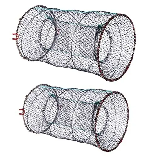 Produktbild: BESPORTBLE 2St Fischkäfig Fischkörbe aus Draht Tennis-Griffband Krabbentöpfe zum Krabben professionelles Angeln Netz krebsfalle metallgitter Bequeme Angelfalle Fischerei Versorgung Nylon