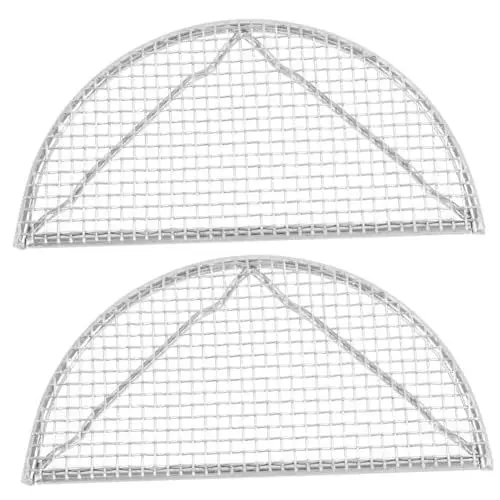Produktbild: BESPORTBLE 2St Grillnetz Grillmatte grillzubehör Grillrost für Picknick BBQ-Gitter Grillgitter für Fleisch Grillen Backmatte Picknick-Grillwerkzeug Grillgitter für Grill Edelstahl 304 Silver