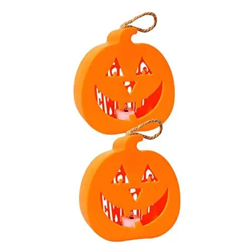 Produktbild: BESPORTBLE Halloween Deko-lichter 2er-pack Kürbis-tischlampen -kerzen für Halloween-
