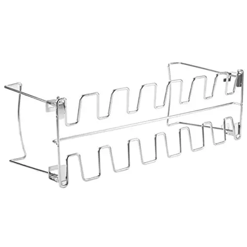 Produktbild: BESPORTBLE 2St Klappbarer Hähnchenkeulengrill edelstahlrost edelstahlgrill grilll Grillrost Camping-Grillzubehör Unterschenkel-Grillgestell hähnchenschenkelgestell Rostfreier Stahl Silver