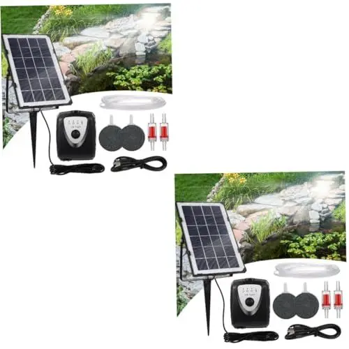 Produktbild: BESPORTBLE 2St Sauerstoffpumpe solar-teichpumpen Solarbetriebene Teich Pumpe Solarbetriebener Teichbelüfter Fischaquarium-Set Wasserpumpe Solar-Luftpumpen-Set Solarluftpumpe für Fischteiche