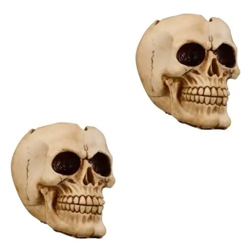 Produktbild: BESPORTBLE 2St Schädeltopf kleine Sukkulententöpfe Kaktus-Pflanzgefäße Halloween Dekoration Halloween Decoration Blumentöpfe für Zimmerpflanzen Töpfe für Pflanzen Goth-Vase Sukkulententopf