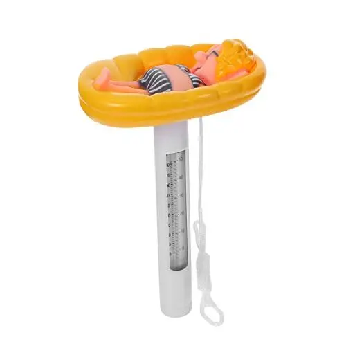 Produktbild: BESPORTBLE 2stücke Cartoon Schwimmendes Wasserthermometer Für Pools Präzise Temperaturmessung Celsius Und Fahrenheit Inkl Seil Zur Vermeidung Des Abtriftens Für Schwimmbäder Und Aquarien