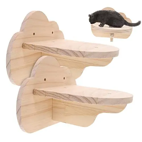 Produktbild: BESPORTBLE Stabile Katzen-wandmontagestufen 2-teiliges Katzenkletterregal Haustierfreundliche Wandmöbel für Katzen