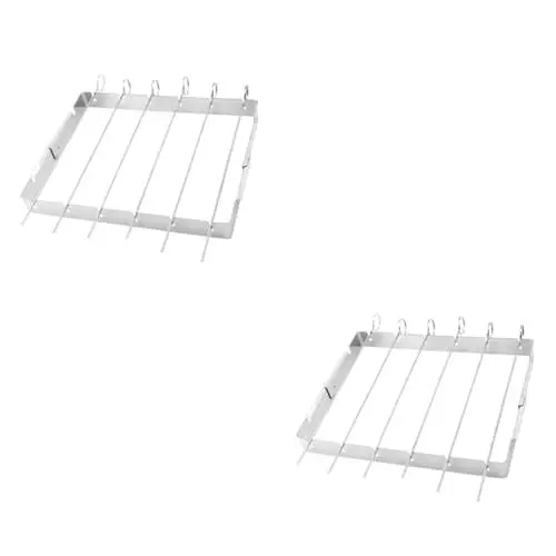 Produktbild: BESPORTBLE 2St Tragbarer BBQ-Grill edelstahlgrill transportabler grill grillpresse zubehör grillen grill halter tragbare Grills Grill für Camping Grillzubehör Einfache Grillwerkzeuge Silver