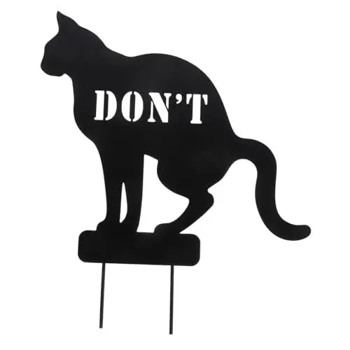 Produktbild: BESPORTBLE 2St Warnslogan katzentoiletten katzentoillette katzenschutz ziernieten Katzenklo Gartenhaustierschild Katzenwarnpfahl Warnhinweis Pfahl Gartenschild für Haustiere Eisen