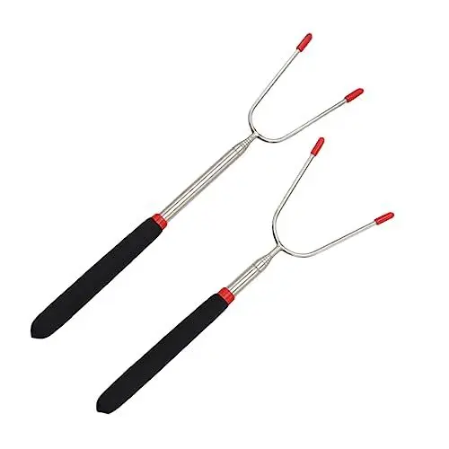Produktbild: BESPORTBLE 2stücke Teleskop Grillspieße Aus Bratenstäbchen Mit Griff Fleischspieße Für Grillen Kochen Camping Für Gemüse Marshmallows