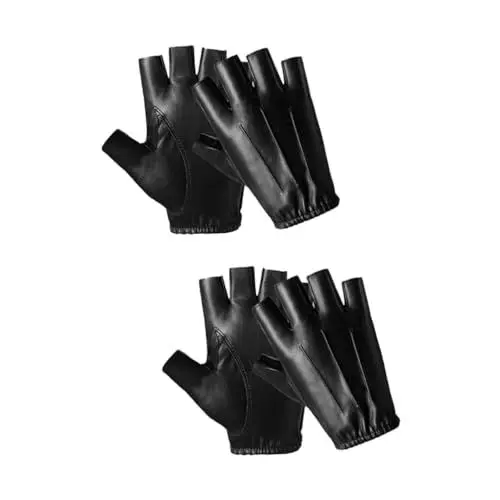 Produktbild: BESPORTBLE 2 Paar Angelhandschuhe Für Herren Aus Leder Mit Elastischer Abdeckung Halbfinger-reithandschuhe Sporthandschützer Für Herren Atmungsaktiv Und Bequem