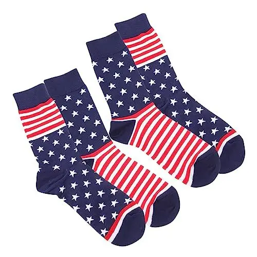 Produktbild: BESPORTBLE 2 Paar Socken Lustige Herrensocken Damensocken Usa-Socken Röhrensocken Für Frauen Freiheitssocken Strümpfe Mit Amerikanischer Flagge Sportsocken Baumwollsocken