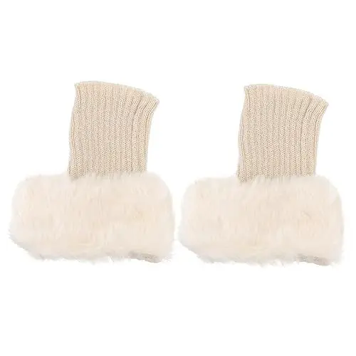 Produktbild: BESPORTBLE 2 Paar Stiefelüberzüge Aus Fell Strickstulpen Für Damen Flauschige Beinlinge Modische Oberteile Für Damen Pelzige Stiefel Stiefelsocken Für Damen Fräulein Wärmer Winter Acryl