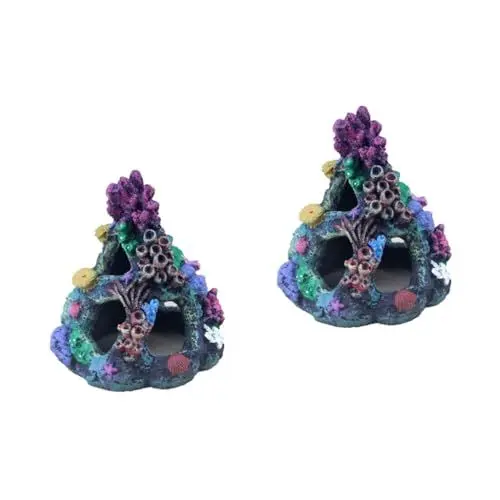 Produktbild: BESPORTBLE 2 STK Künstliche Aquariendekorationen Schnecke Terrarium Aquarium-Ornament-Höhle Underwater Decoration Aquarium Decoration Aquarienberg Dekorationen für Aquarien Koralle