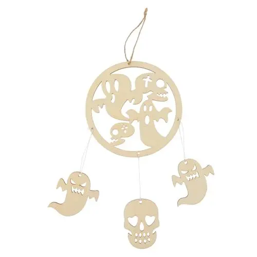 Produktbild: BESPORTBLE 2stücke Halloween Holz Windspiel Deko Windspiel Für Halloween Hängendes Ornament Zur Verschönerung Von Garten Terrasse Und Kinderzimmer