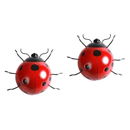 Produktbild: BESPORTBLE 2 STK Sieben-Sterne-marienkäfer-Ornamente Simulierter Marienkäfer Metallverzierungen Marienkäfer Wandskulpturen Ornamente Präsentieren Metallkunst Im Freien Statue Drinnen Eisen