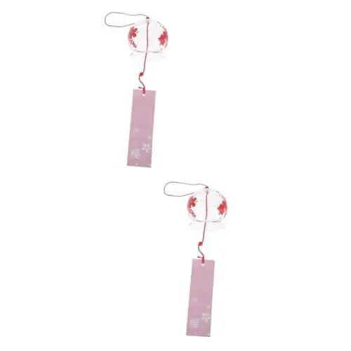 Produktbild: BESPORTBLE 2stücke Japanische Windglocke Aus Glas Dekorative Wandpendel Mit Windspiel Für Garten Balkon Und Innenräume Schöne Klänge Für Entspannende Atmosphäre