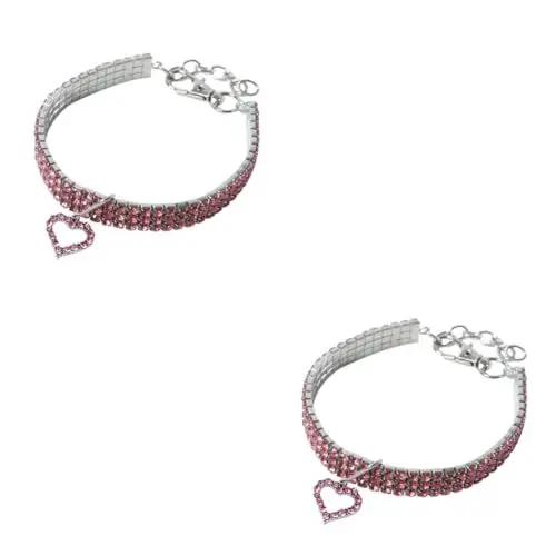 Produktbild: BESPORTBLE 2 STK bedrucktes Halsband für Hund juwelenbesetztes hundehalsband Welpenhalsband ädchen liebstöckel Hunde Haustierhalsband aus Kristall Halsband mit Kreis für Haustier