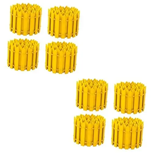 Produktbild: BESPORTBLE 2 Sätze Blumenzaun Graswand Gartenzaun Im Freien Netz Solarbetriebene Gartenleuchten Barriere Solar- Anlage Künstlich Miniatur Pflanzen Rasen Mdf Yellow 4 Stück * 2