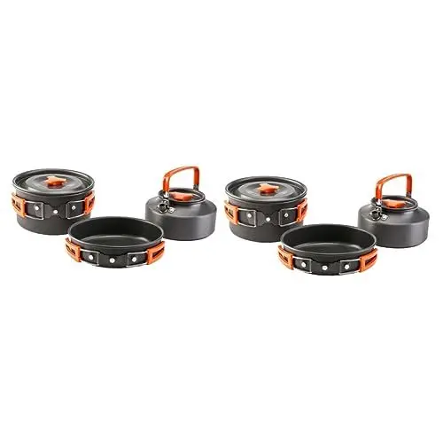 Produktbild: BESPORTBLE 2 Sätze Camping-pfannen-Set Lagerfeuertopf Griddle-zubehör-kit Kochgeschirr-kit Campingbesteck Wandergeschirr Ultraleichter Rucksack Tragbares Besteck Draussen Wasserbeutel