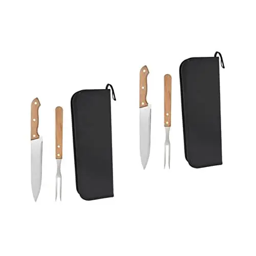 Produktbild: BESPORTBLE 2 Sätze Grillmesser Und Gabelwerkzeug Grillbesteck-Set Grillgabel Grillwerkzeuge Für Den Außengrill Reiseutensilien Grillschneider Grillzubehör Einstellen Rostfreier Stahl Draussen
