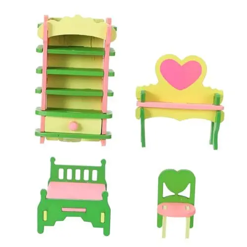 Produktbild: BESPORTBLE 2 Sätze Mikrolandschaftsdekoration Zubehör Märchenhaus Möbel Mini-küchenschränke Mini-haustischstuhl Miniatur Gartenmöbel Aquariumdekoration Holzmöbel Spielzeug Hölzern Kind Blöcke