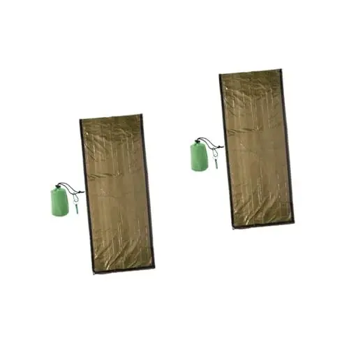 Produktbild: BESPORTBLE 2 Sätze Outdoor-Schlafsack Luft Überlebensschlafsack Camping-Essentials Bett Camping-schlafsäcke Netz Kinderschlafsack Rettungsdecke Schutz Campingausrüstung Tasche Polyester Green